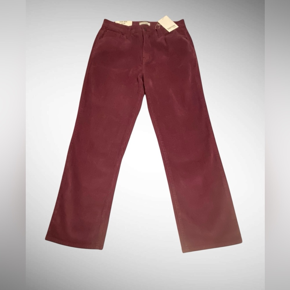 Women’s Corduroy Kenzie jeans The Ella highrise straight in plum NWT size 8/29 - Picture 2 of 9